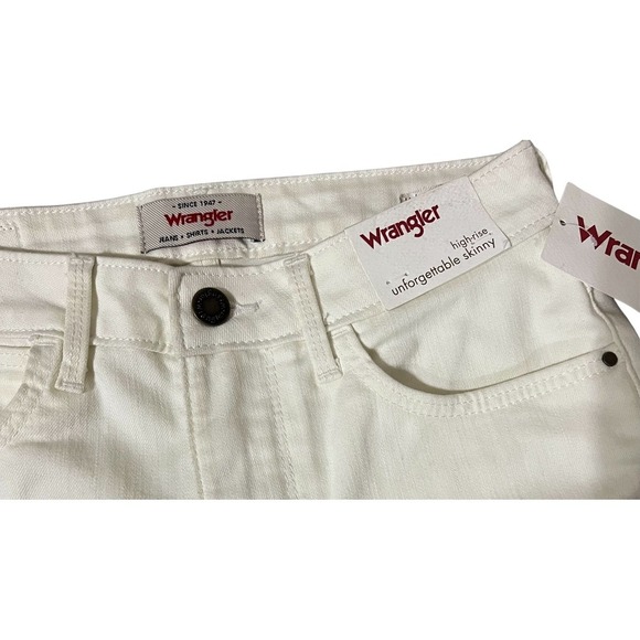 Wrangler High Rise Unforgettable Skinny Jeans Women's Size 4 Off White - Picture 3 of 7